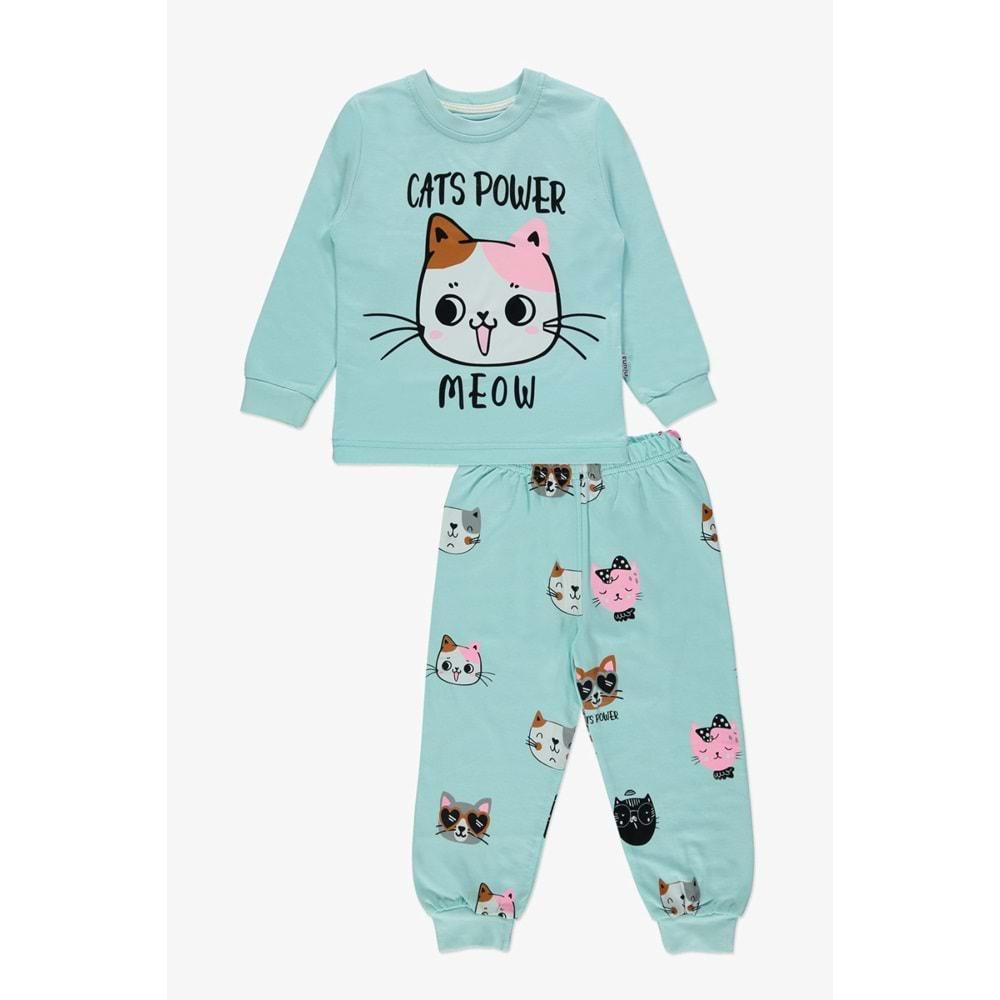 Baskılı İkiiplik Kız Pijama Takım MNK0602