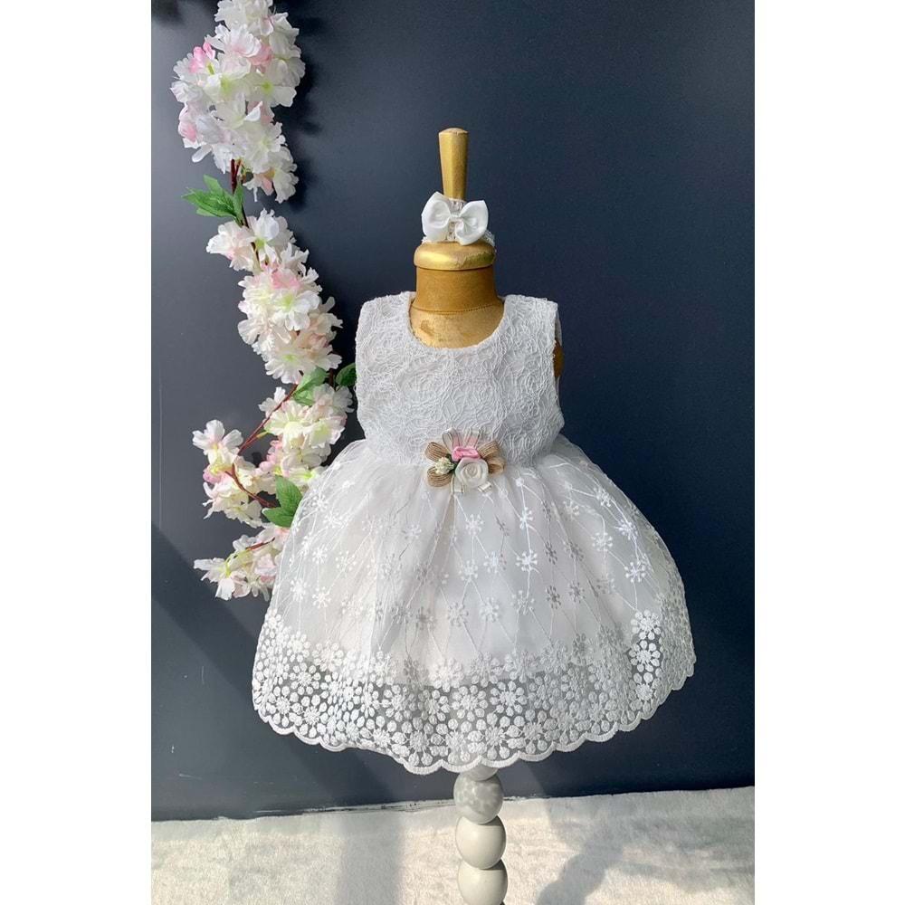 Dantelli Kız Bebek Elbise PNPN152