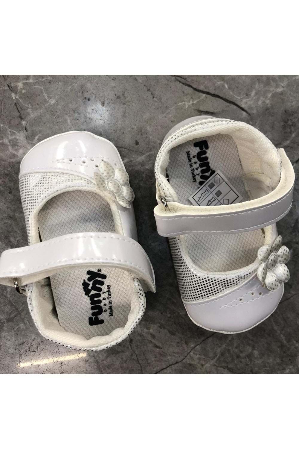 Funny Baby Beyaz Kız Babet Ayakkabı