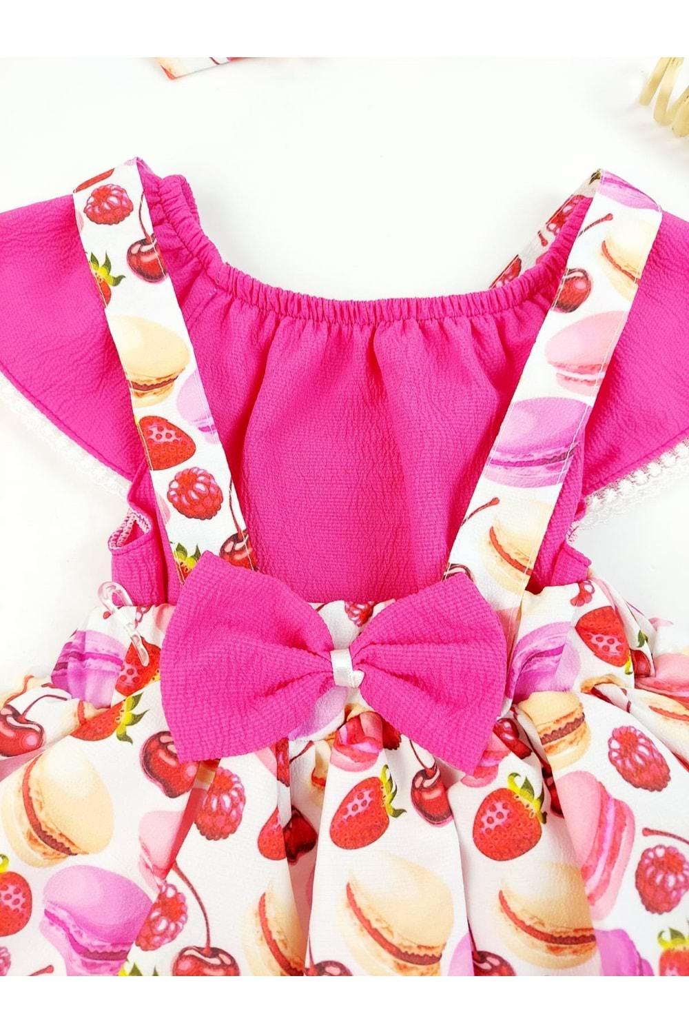 Balon Etek Fuşya Kız Bebek Elbise