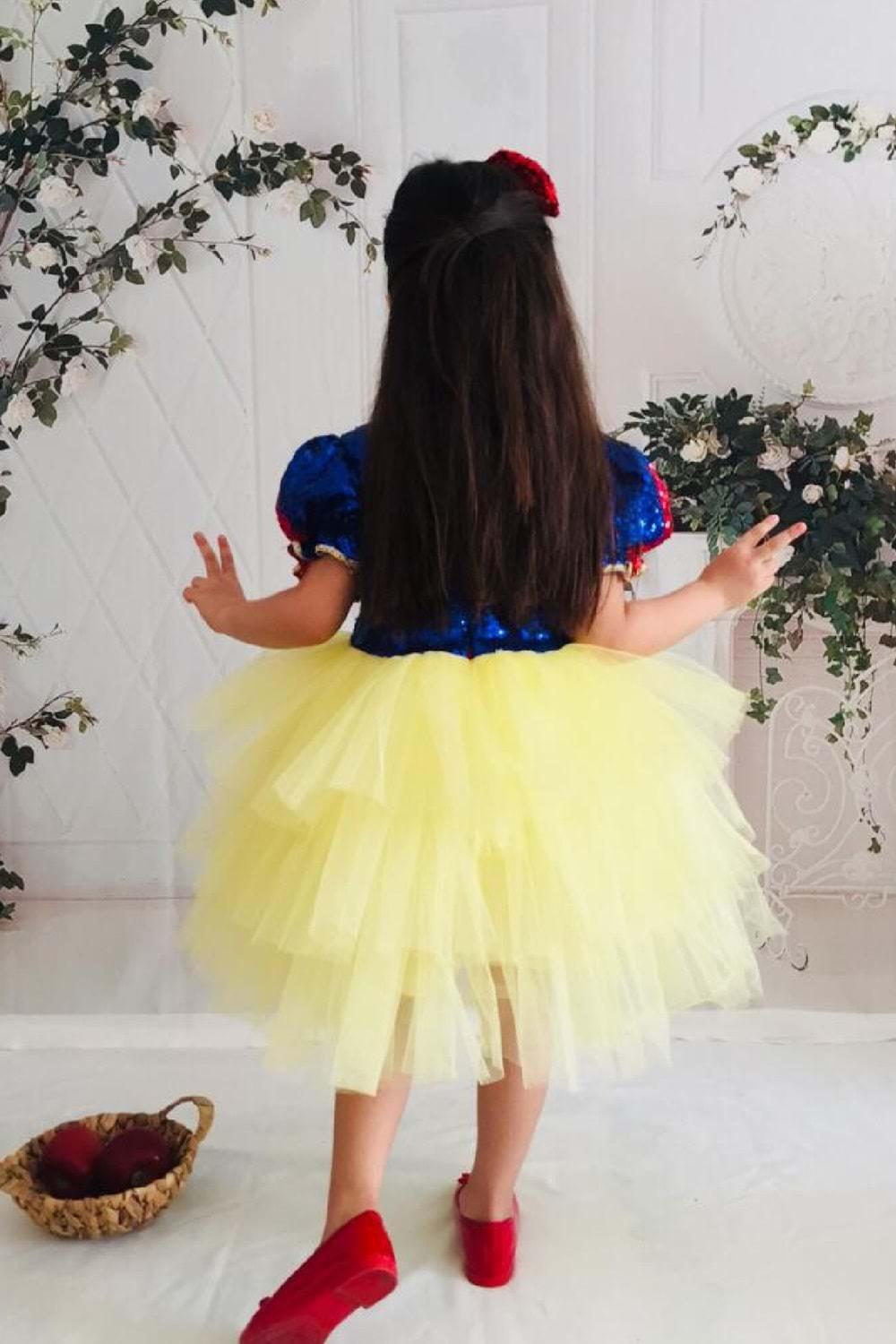 Tütülü Pul Payet Kız Çocuk Kostüm Elbise