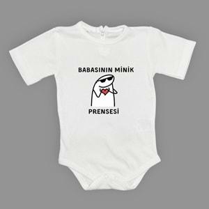 Babasının Minik Prensesi Baskılı Bebek Body Zıbın Çıtçıtlı Badi