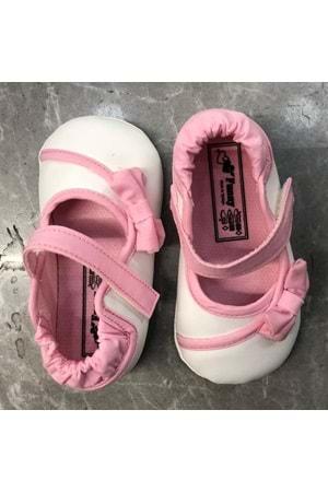 Funny Baby Beyaz Deri Kız Babet Ayakkabı