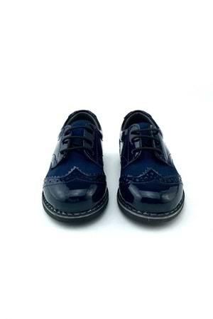 Erkek Çocuk Rugan Süet Lastik Bağcıklı Klasik Ayakkabı