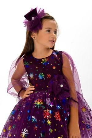 Rainbow Baskı Tütülü Kız Çocuk Elbise