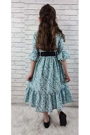 Vintage Basma Kız Çocuk Elbise