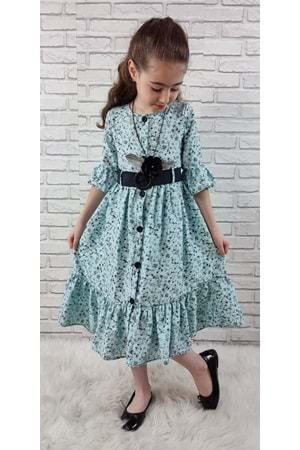 Vintage Basma Kız Çocuk Elbise