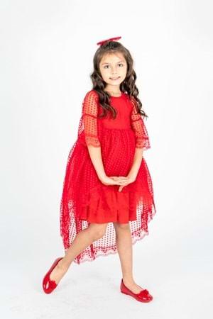 Kuyruklu Model Kız Çocuk Dantel Elbise MNK0482