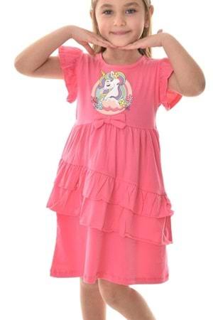 Penye Kız Çocuk Yazlık Rahat Elbise MNK0490