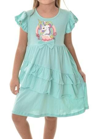 Penye Kız Çocuk Yazlık Rahat Elbise MNK0490