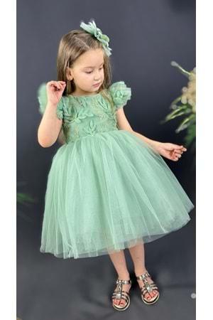 Kız Çocuk Nakışlı Tütü Etek Elbise MNK0578
