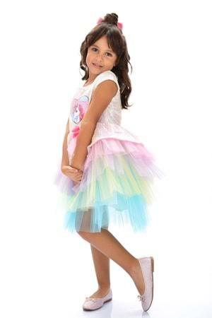 Mnk Renkli Pul Payet Tokalı Kız Çocuk Parti Elbisesi
