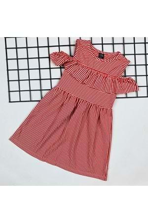 Mnk Kırmızı Penye Kız Çocuk Elbise