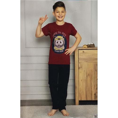 Kısa Kol Tişört , Uzun Pantolon Erkek Çocuk Pijama M00672