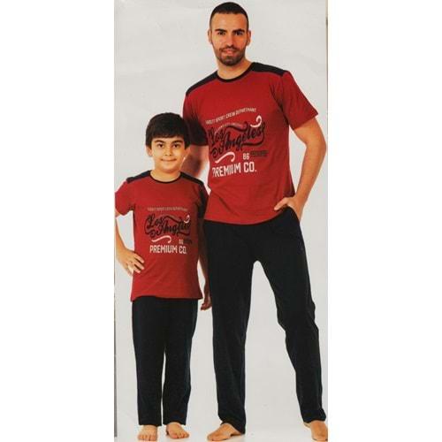 Erkek Çocuk Kısa Kol , Uzun Pantolonlu Penye Pijama Takım M00679