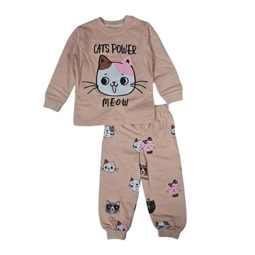 Baskılı İkiiplik Kız Pijama Takım MNK0602