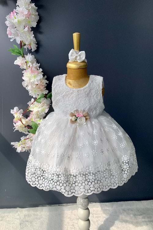 Dantelli Kız Bebek Elbise PNPN152