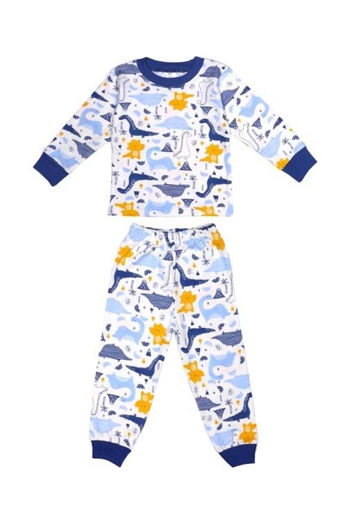 Erkek Çocuk Dinazor Baskılı Pijama Takımı
