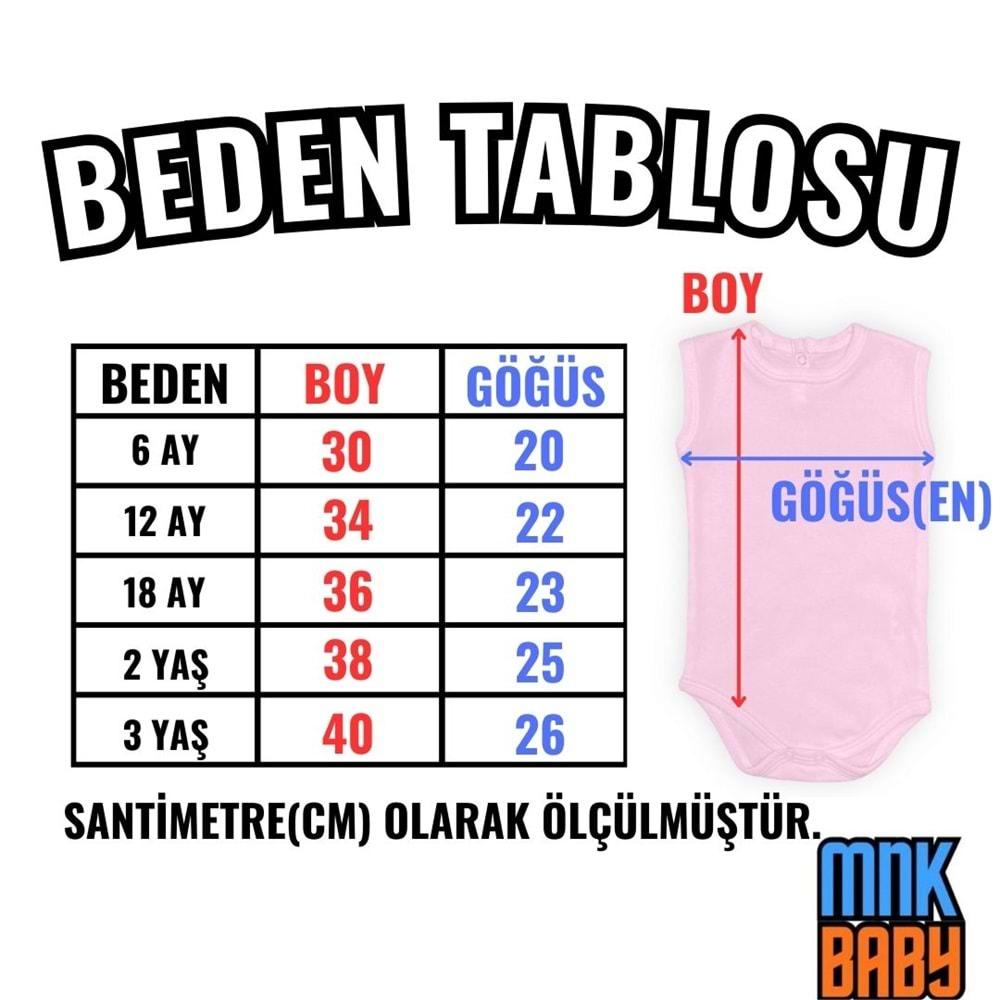 Baskılı Kalpli Fincan Kedi Bebek Çıtçıtlı Body - MNK0663-AÇIK EKRU-6 AY