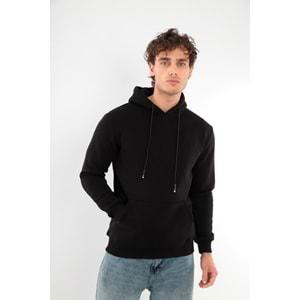 Erkek Sweatshirt Pamuklu Standart Fit Normal Kesim İçi Polarlı 3 İplik Kapüşonlu